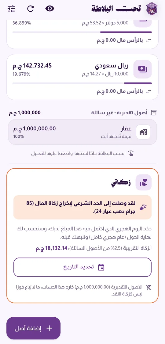 الزكاة والنصاب